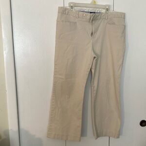 GAP Tan Cropped Ankle Pants with Smooth Finish